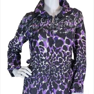 Purple and Black Patterned Women's Jacket